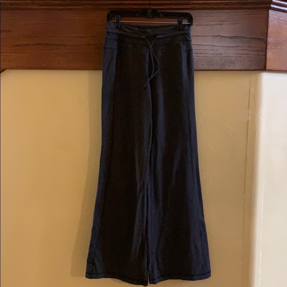 Lululemon black flare lounge pants.